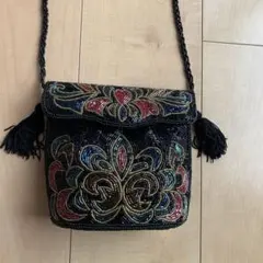 ビーズ刺繍 フラワーデザイン パーティーバッグ