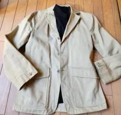 ベージュ コーデュロイ ボタンジャケット　M　４８