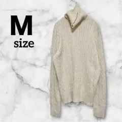 【JEANNE PIERRE 】ケーブルニット タートルネック アイボリー M