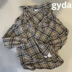 GYDA チェック柄 長袖シャツ ベージュのサムネイル