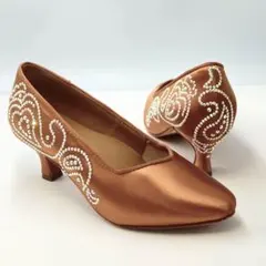 モニシャン社交ダンスシューズ ラインストーン装飾