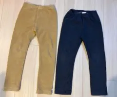 ユニクロ ベビーレギンスパンツ 110 コーデュロイ＆フリース 2枚セット