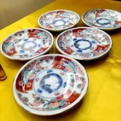 有田焼　伊万里焼　古伊万里　金彩　豆皿　小皿　4寸皿5客セット　③のサムネイル
