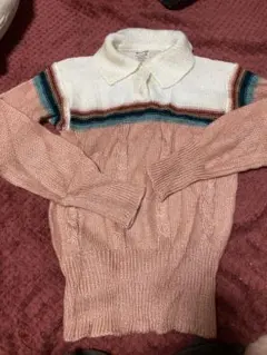 ヴィンテージ70s 昭和レトロ　カラーブロックニット