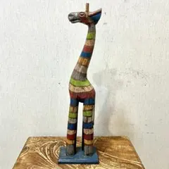 アフリカ民芸品】 木彫りのキリン 44㎝ 置物 工芸品 - メルカリ