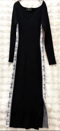 Rady ブラック ロゴホワイトスリットタイトワンピースS