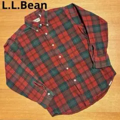 希少L.L.Bean kid's 10-12 ネルシャツ Made in USA