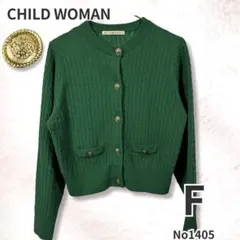 CHILD WOMAN チャイルドウーマン 毛80 金ボタン 短丈 カーディガンのサムネイル