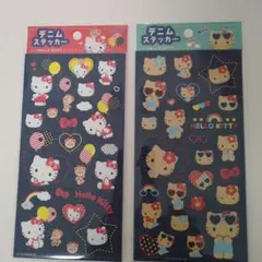 ハローキティ デニムステッカー 2枚セット
