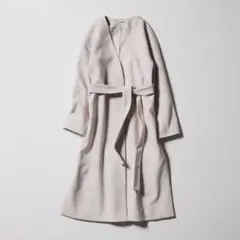 最終値下げ☆GU☆ベルテッドノーカラーコート ロングコート　M