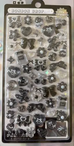 BONBON DROP 立体シール 黒と白