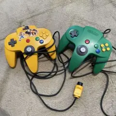 Nintendo６４　コントローラー　2個　黄色　緑