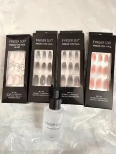 【新品未開封】 フィンガースーツ ネイルチップ4種セット＋専用リムーバー