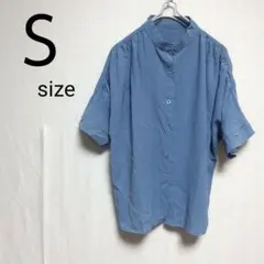 ブルー 無地 半袖ブラウス S カジュアル 古着 レディース 春夏 SHEIN