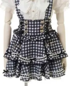 LIZLISA リズリサ はしごリボンギンガムティアードスカパン 地雷系 量産型