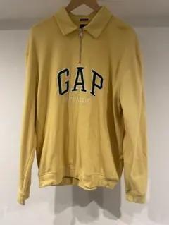 GAP ジップアップ トレーナー L イエロー　ヴィンテージ風　マスタード