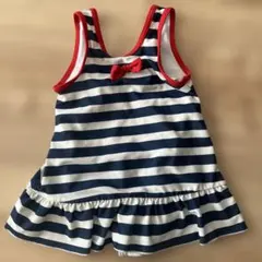 女の子用ストライプワンピース水着