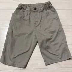ベージュ ハーフパンツ ゴムウエスト