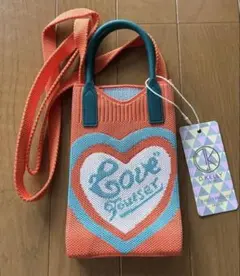 【新品】D.KELLY ニットショルダーバッグ❤️ハート柄❤️