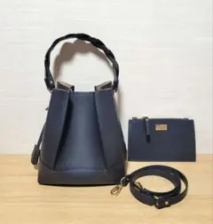 【GIANNI NOTARO】 ジャンニノターロ　パネル バケツバッグ　ネイビーのサムネイル