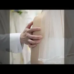 ウエディングロングベール3m ビーズ付き タカミブライダル