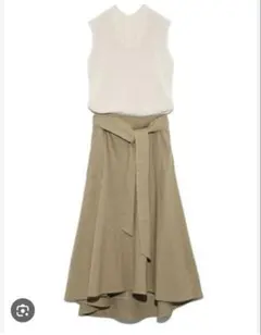 畦ニットドッキング麻ワンピース　ミラオーウェン