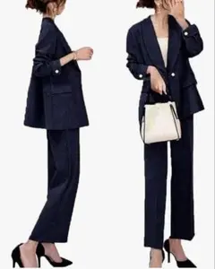 ネイビー パンツスーツ