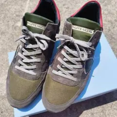 PHILIPPE MODEL スニーカー グレー/オリーブ/レッドのサムネイル
