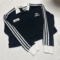 【美品】adidas adicolor クロップド丈 長袖ポロシャツのサムネイル