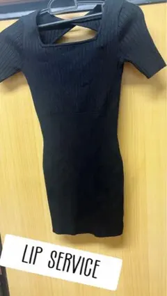 LIP SERVICE ブラック 半袖 ワンピース