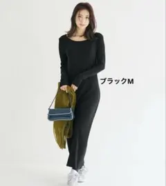 最終値下げ　coca 裏起毛リブIラインワンピース ブラック　M 試着のみ