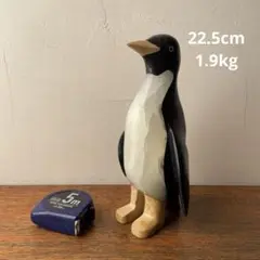 天然石　ペンギン　置物 バードオブジェ　ブックエンド