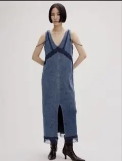 MEDI 2WAY DENIM LIKE LACE DOCKING DRESS - メルカリ