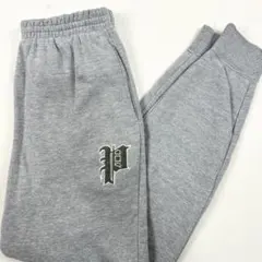 b1457【PHATRNK】スウェットパンツ　グレー　刺繍　初期ロゴ　人気