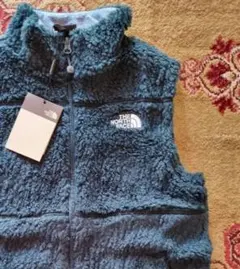 ノースフェイスキッズ フリースベスト150深緑色