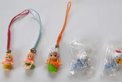 キューピーストラップ3点&キティちゃんストラップ2点　　計5点セット