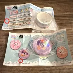 くら寿司 デザートキャッチ！ティニピン マスキングテープ缶バッジ くら寿司コラボ