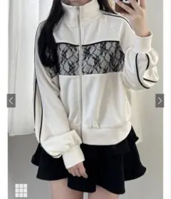 未使用 GRL グレイル 配色ラインレーストラックジャケットfu240 ジャージ