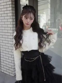 Darich リュクスツイードショートジャケット アイボリー