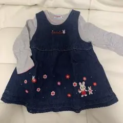 ミキハウスデニムジャンパースカート80 美品