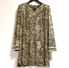 極美品 大きいサイズ42 レオナール ワンピース トリム 花柄 ロゴ 総柄 切手 極美品 大きいサイズ42 レオナール ワンピース トリム 花柄 ロゴ 総柄