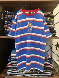 【スーパーマリオ✨】海外古着 キャラクターT Y2K 任天堂 ボーダー