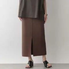 【新品】LOWRYSFARM ニット タイトスカート ダークブラウン ロング