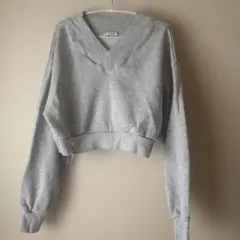 JEANASiS グレー クロップドスウェット