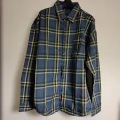 【未着用】長袖シャツ　MERYUERU　メンズ Lサイズ　青と黄色のチェック