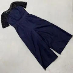 Pour Vous オールインワン レース 半袖 ネイビー パーティー 結婚式