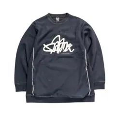 7AS3【BALANCE】裏起毛　プリントスウェット　ブラック　XL 古着