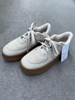 厚底スニーカー ベージュ ボア