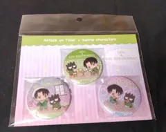 進撃の巨人×サンリオキャラクターズ グリッター缶バッジセット☆ミニキャラリヴァイ