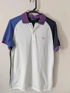 ​【美品】FREDPERRY マルチカラー 切替デザイン ポロシャツ M 鹿の子